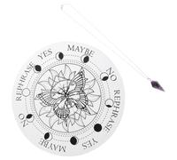 OFFSCH Tavola Pendolo in Legno Incisioni a Farfalla per Divinazione e Meditazione, Set Bianco, Accessorio la Casa e Ufficio, Aiuta nelle Decisioni e Migliora la Fortuna Personale