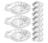 OFFSCH Teglie per Capesante e Ostriche in Alluminio, Set da 100 Mini Vassoi per Frutti di Mare, Piatti USA e Getta Resistenti per Barbecue, Feste e Servizio Catering