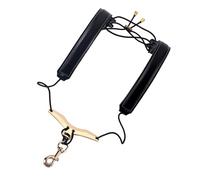 OFFSCH Tracolla Per Sassofono in Pelle Di Vacchetta Regolabile Cintura Doppia Spalla Leggera e Confortevole Per Suonatori Con Gancio Scatto Facile Da Installare Nero