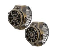 OFFSCH Vintage Orologio in Lega di Zinco Timone 2 Pezzi ad Anello | Design Decorativo Coperchio Ribaltabile, Stile Retrò Originale, Gioiello Creativo per Collezione