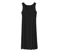 OFFSUM Camicia da Notte Donna - Accappatoio Temperamento Stile Coreano in Cotone Estivo Camicia da Notte Senza Maniche in Tinta Unita con Scollo Rotondo di Grandi Dimensioni Nero 5XL