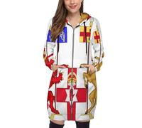 OFFSUM Giacca Con Cappuccio Da Donna - Irlanda Del Nord Bandiera Nazionaleautunno Inverno Taglie Forti Cappotti Top Felpa Cardigan Moda Streetwear Outdoor Antivento Abbigliamento Da Trekking4Xl