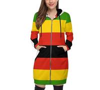 OFFSUM Giacca Con Cappuccio Da Donna - Zimbabwe Bandiera Nazionale Felpa Con Cappuccio E Tasca, Cappotto Casual Da Esterno Antivento Sportivo Autunnale E Invernale5Xl