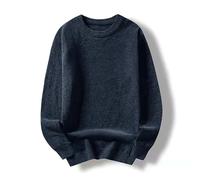 OFFSUM Maglione Uomo - Autunno Inverno Calda Canottiera Lavorata A Maglia Girocollo Pullover Classico Stile Coreano Casual Taglie Forti Abbigliamento in Tinta Unita,Blue,7XL