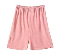 OFFSUM Pantaloni del Pigiama da Donna - 3Xl-7Xl Pantaloni da Notte in Cotone Sottile Estivo Donna Plus Size Indumenti da Notte Larghi Pantaloncini Casual Comodi Semplici Loungewear,Rosa,5XL