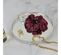 OFFTOPIC® Scrunchies Seta Pura | STOP Capelli Spezzati e Segni | Elastico Seta Capelli Accessorio Elegante | Certificato Oeko-Tex | Lavabile in Lavatrice | Rosso