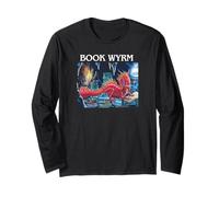 Offworld Designs Book Wyrm Funny Dragon's Lair Reading Nook Maglia a Manica