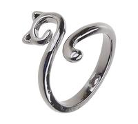 Ofggd Anelli Regolabile Per I Gatti Argento Dito Aperto Anello Animale Gioielli Per Le Donne Petite Crochet Per I Principianti Unico Aperto Con Gatti E, come descritto