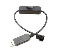 Ofggd Cavo adattatore per ventola USB da 5 V a 12 V Step Up Line USB a 4 pin PC cavo di alimentazione con interruttore on/off