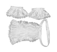 Ofggd Set coloniale Jabot con inserti in pizzo, collare con manette, accessorio per costume per uomini, donne, bambini, polsini Jabot