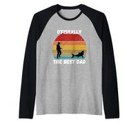 Ofishally The Best Dad Vintage Fisherman Festa del papà Maglia con Maniche Raglan