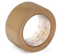 OFITURIA Cinta Adhesiva Ecológica de Papel Kraft color Marrón. Cinta de Carrocero para Embalaje, Enmarcar Cuadros o Sellar. Empaquetado Seguro y Resistente (48 mm x 80 mts - Kraft, 1 Rollo)