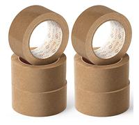 OFITURIA Cinta Adhesiva Ecológica de Papel Kraft color Marrón. Cinta de Carrocero para Embalaje, Enmarcar Cuadros o Sellar. Empaquetado Seguro y Resistente (72 mm x 80 mts - Kraft, 6 Rollos)