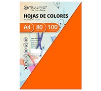 OFITURIA FAB-15626 Pack 100 Hojas Color Naranja Tamaño A4 80g
