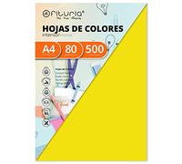 OFITURIA FAB-15648 Pack 500 Hojas Color Amarillo Fuerte Tamaño A4 80g