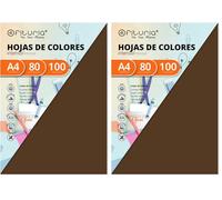 OFITURIA FAB-17107 Pack 100 Hojas Color Marron Tamaño A4 80g (Confezione da 2)