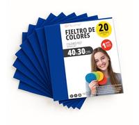 OFITURIA Feltro Colorato per Artigianato, Fai-da-te, Progetti Scolastici, Scrapbooking, Cucito Creativo e Decorazioni 40x30cm (Blu Scuro, 20 pz)