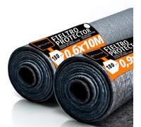 OFITURIA Feltro protettivo per pavimenti 60 cm x 10 m, 180 g/m², confezione da 2 pz, ideale per proteggere i pavimenti durante pittura e lavori (60cmx10m, 2 pz)