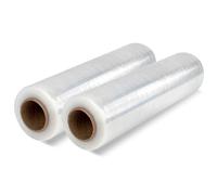 OFITURIA Film Transparente Para Embalar (2 UNIDADES) Rollo plastico transparente para embalaje industrial de 0,5 x 200m - Rollo Papel Film Estirable Manual y Elastico