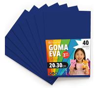 OFITURIA Fogli di Gomma Eva Colorata per Lavoretti Creativi, Fai-da-te, Progetti Scolastici, Scrapbooking, Decorazioni Artistiche e Biglietti 20x30cm (Blu Scuro, 40 pz)
