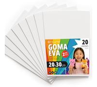OFITURIA Fogli di Gomma Eva Colorata per Lavoretti Creativi, Fai-da-te, Progetti Scolastici, Scrapbooking, Decorazioni Artistiche e Biglietti 20x30cm (Bianco, 20 pz)