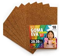 OFITURIA Fogli di Gomma Eva Glitterata per Lavoretti Creativi, Progetti Scolastici, Scrapbooking e Decorazioni Artistiche 20x30cm (Rame/Arancione Glitterato, 10 pz)