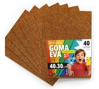 OFITURIA Fogli di Gomma Eva Glitterata per Lavoretti Creativi, Progetti Scolastici, Scrapbooking e Decorazioni Artistiche 40x30cm (Rame/Arancione Glitterato, 40 pz)