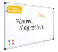 OFITURIA® Lavagna Magnetica Bianca Laccata con Cornice in Alluminio Resistente Facile da Cancellare a Secco, Misura 90x60cm