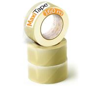 OFITURIA Nastro adesivo per imballaggio trasparente per imballaggio di scatole di cartone di spedizioni, matrimoni, prodotto per confezioni sicure (36mmx160mts - Transparente, 3 Rollos)