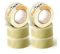 OFITURIA Nastro adesivo per imballaggio trasparente per imballaggio di scatole di cartone di spedizioni, matrimoni, prodotto per confezioni sicure (48mmx160mts - Transparente, 6 Rollos)