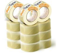 OFITURIA Nastro adesivo per imballaggio trasparente per imballaggio di scatole di cartone di spedizioni, matrimoni, prodotto per confezioni sicure (48mmx160mts - Transparente, 12 Rollos)