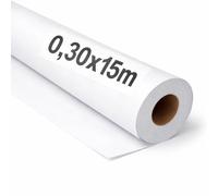 OFITURIA Papel Kraft Bianco - Rollo 0,30x15m - 6 Rotoli - Carta da pacchi e carta da regalo, carta da imballaggio per spedizioni e fai-da-te, resistente e facile da tagliare