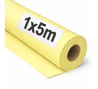 OFITURIA Papel Kraft Giallo Pastello - Rollo 1x5m - 3 Rotoli - Carta da pacchi e carta da regalo, carta da imballaggio per spedizioni e fai-da-te, resistente e facile da tagliare