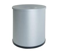 OFITURIA Papelera de Interior Metálica Capacidad 21 litros Color Plata Ignífuga con Tapa Extraíble