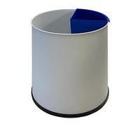 OFITURIA Papelera para Reciclaje Metálica Capacidad 27 litros Color Plata Contenedor 1 Compartimento para Residuos