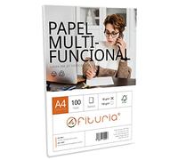OFITURIA Paquete de folios A4 con 100 Hojas Blancas, Papel Multifuncional para Uso Escolar y Entornos Laborales. Ideal con impresoras láser, de inyección o fotocopiadoras - (90 g/m2)