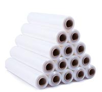 OFITURIA Pellicola bianca per imballaggio da 50 cm x 200 metri di lunghezza - rotolo di pellicola elastica manuale per l'imballaggio industriale - 10 unità