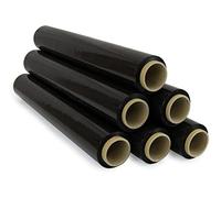 OFITURIA Pellicola nera per imballaggio da 50 cm x 200 metri di lunghezza - rotolo di pellicola elastica manuale per imballaggio industriale - 6 pezzi