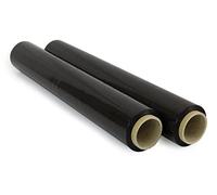OFITURIA Pellicola nera per imballaggio da 50 cm x 200 metri di lunghezza - rotolo di pellicola elastica manuale per imballaggio industriale - 2 pezzi
