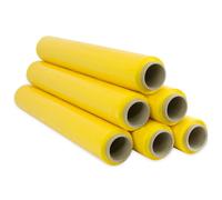 OFITURIA Pellicola per imballaggio 50 cm di larghezza e stirabile fino a 300 metri di lunghezza - Rotolo di pellicola elastica manuale per imballaggio industriale (giallo, 6)