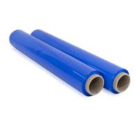 OFITURIA Pellicola per imballaggio 50 cm di larghezza e stirabile fino a 300 metri di lunghezza - Rotolo di pellicola elastica manuale per imballaggio industriale (Blu, 2)