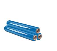 OFITURIA Pellicola per imballaggio 50 cm di larghezza e stirabile fino a 300 metri di lunghezza - Rotolo di pellicola elastica manuale per imballaggio industriale (Blu, 3)