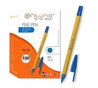 OFITURIA Penne a punta fine, colore blu, confezione da 100 pezzi, punta 1 mm precisione e dettaglio, ideali per diversi ambienti come ufficio, casa e scuola (scatola 100 pz.)