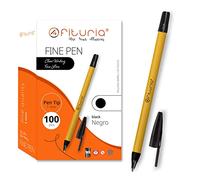 OFITURIA Penne a punta fine, colore nero, scatola da 100 unità, punta 1 mm precisione e dettaglio, ideali per diversi ambienti come ufficio, casa e scuola (scatola 100 pz. nero)