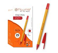 OFITURIA Penne a punta fine, colore rosso, confezione da 25 pezzi, punta da 1 mm precisione e dettaglio, ideali per diversi ambienti come ufficio, casa e scuola (scatola da 25 pz.)