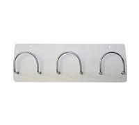 OFITURIA Perchero de Pared Colgador de Ropa Metálico Color Plata con 3 Colgadores Cromados