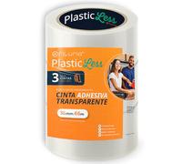 OFITURIA PlasticLess Nastro da Imballaggio Trasparente 36mm x 66m, Forte Aderenza, 25% Plastica in Meno, Mandrino 100% Riciclato, Rotolo Per Scatole, Spedizioni e Traslochi (3 Rotoli)
