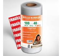 OFITURIA Rotolo Pluriball 100cm - Pack Fragile con film a bolle d’aria flessibile - ideale per plastica per imballaggio, trasloco, protezione spedizioni