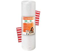 OFITURIA Rotolo Pluriball 100cm - Pack Fragile con film a bolle d’aria flessibile - ideale per trasloco imballaggi kit, trasloco, protezione spedizioni