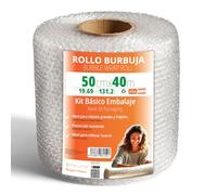 OFITURIA Rotolo Pluriball 50cm - Kit Base con film a bolle d’aria flessibile - ideale per polistirolo per imballaggio, trasloco, protezione spedizioni